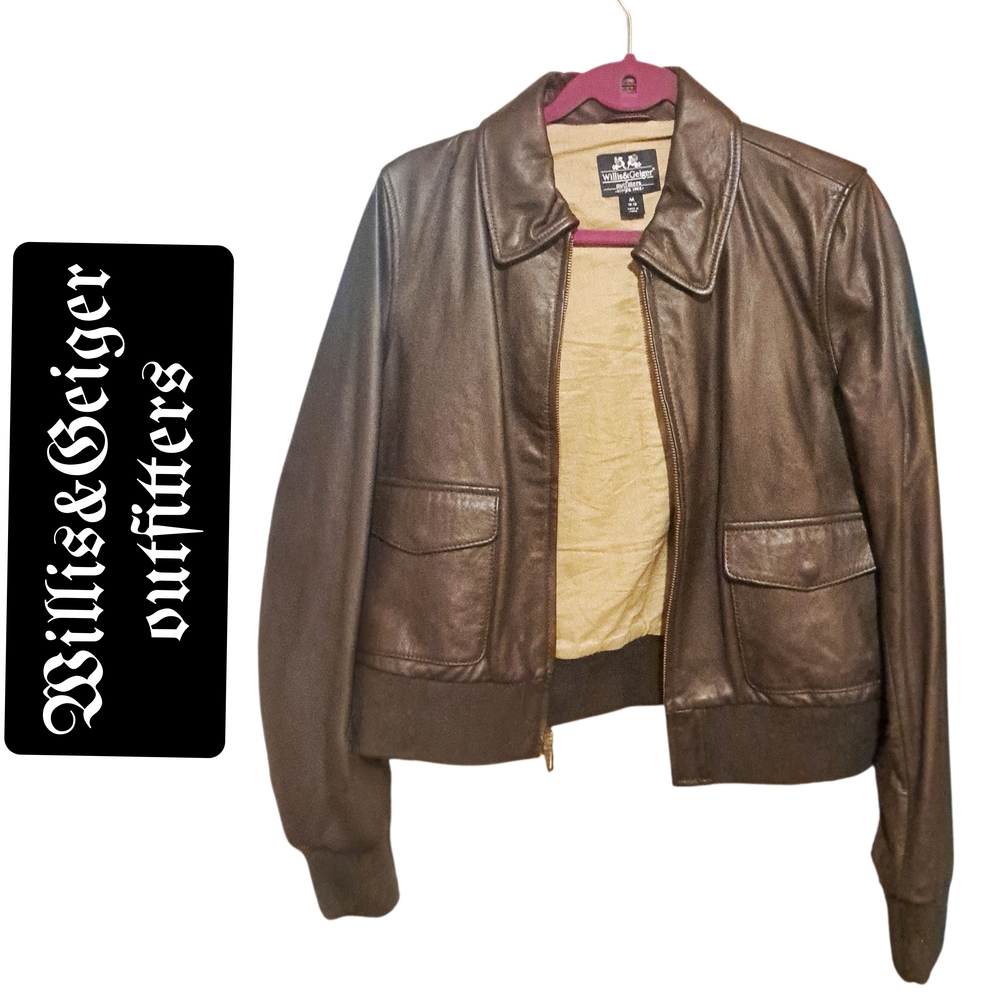 Willis&Geiger Brown Leather Jacket. Size M